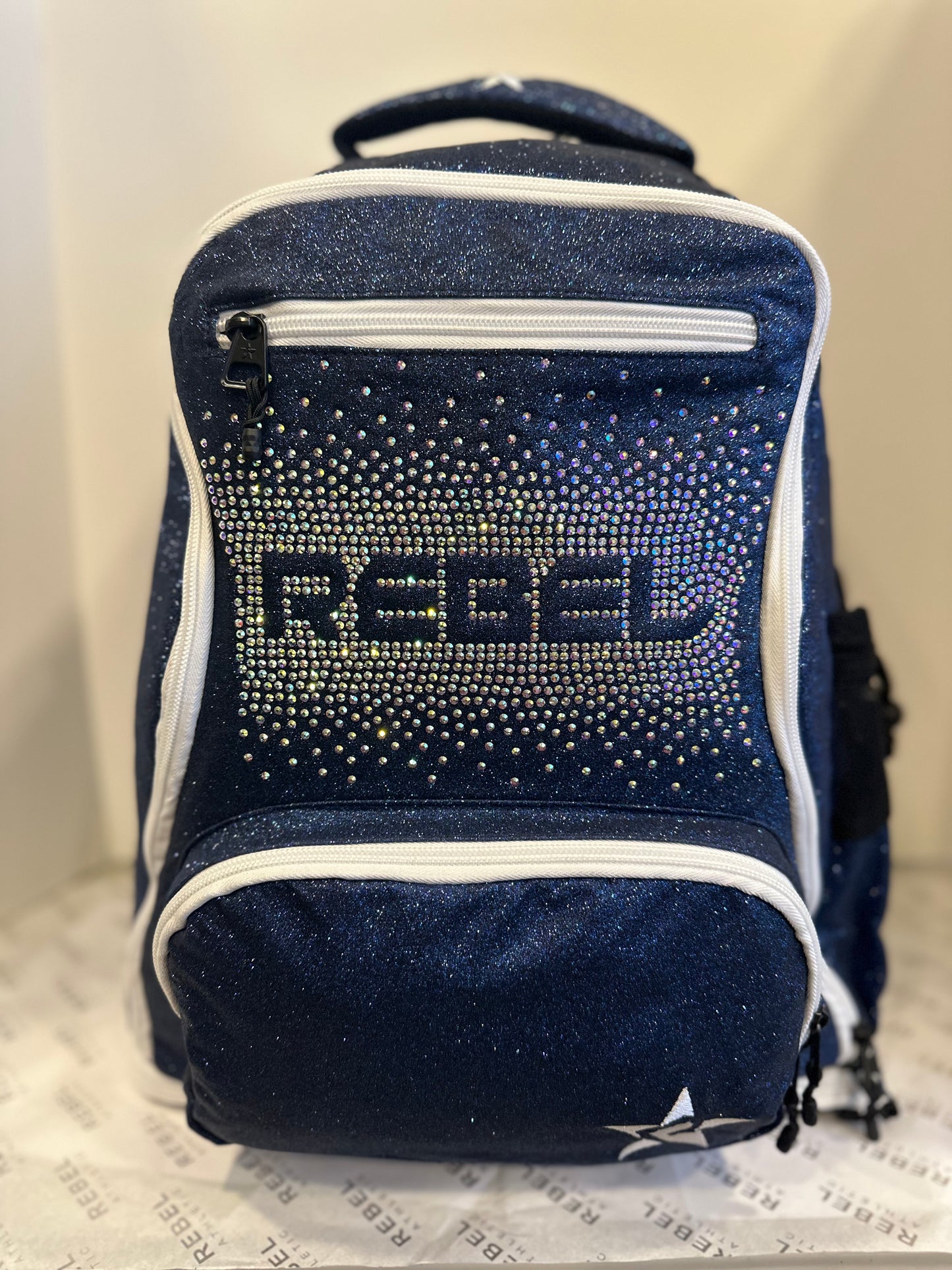 NAVY REBEL DREAM BAG WITH WHITE ZIPPER